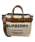 BURBERRY LONDONバーバリーロンドン）の古着「ロゴベルトトートバッグ」｜ベージュ