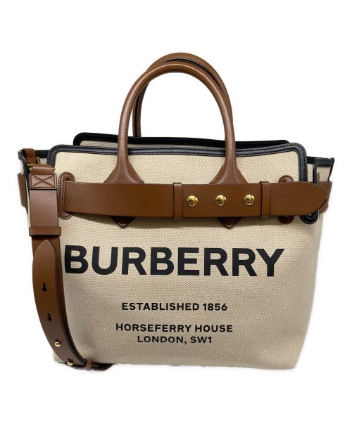 BURBERRY LONDON（バーバリーロンドン）BURBERRY LONDON (バーバリーロンドン) ロゴベルトトートバッグ ベージュの古着・服飾アイテム