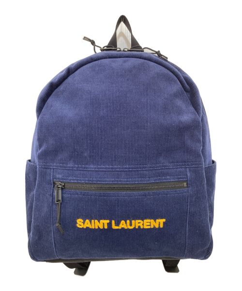 Saint Laurent Paris（サンローランパリ）Saint Laurent Paris (サンローランパリ) コーデュロイバックパック ネイビーの古着・服飾アイテム