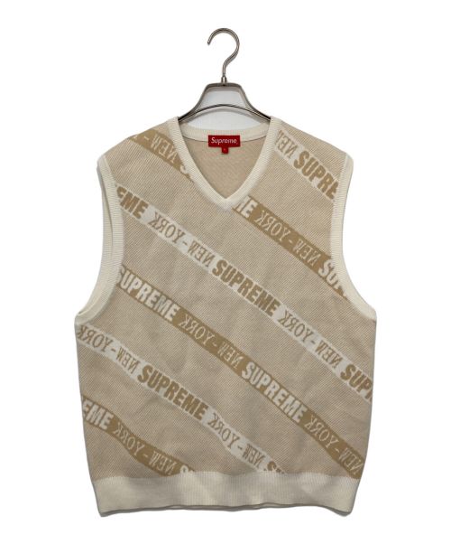 SUPREME（シュプリーム）SUPREME (シュプリーム) Stripe Sweater Vest ベージュ サイズ:Lの古着・服飾アイテム