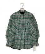 IRENEアイレネ）の古着「MIX TWEED BLOUSE」｜グリーン