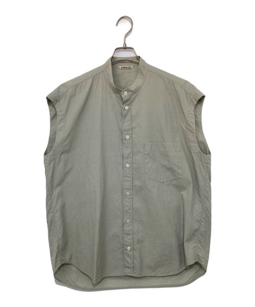 AURALEE（オーラリー）AURALEE (オーラリー) WASHED FINX TWILL SLEEVELESS SHIRTS グリーン サイズ:1の古着・服飾アイテム