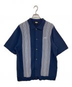 FTCエフティーシー）の古着「STRIPE KNIT SHIRT」｜ブルー