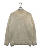 AURALEEオーラリー）の古着「SUPER FINE WOOL AIRY KNIT V-NECK P/O」｜ホワイト