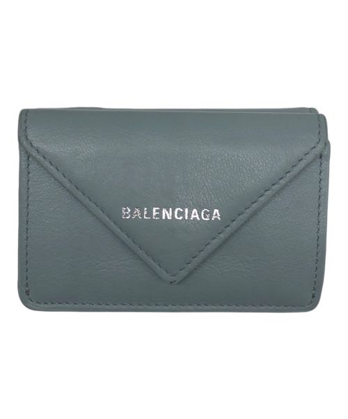 BALENCIAGA（バレンシアガ）BALENCIAGA (バレンシアガ) ペーパー ミニウォレット ブルーの古着・服飾アイテム