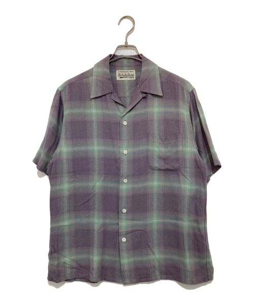 WACKO MARIA（ワコマリア）WACKO MARIA (ワコマリア) OMBRE CHECK OPEN COLLAR SHIRT パープル サイズ:Mの古着・服飾アイテム