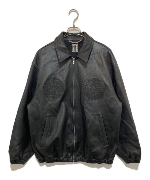 WACKO MARIA（ワコマリア）WACKO MARIA (ワコマリア) THE BLACK EYE PATCH (ブラックアイパッチ) LEATHER 50'S JACKET ブラック サイズ:Lの古着・服飾アイテム