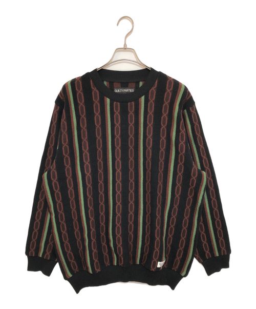 WACKO MARIA（ワコマリア）WACKO MARIA (ワコマリア) STRIPED JACQUARD KNIT SWEATER ブラック サイズ:XLの古着・服飾アイテム