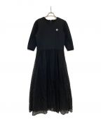 BORDERS at BALCONYボーダーズアットバルコニー）の古着「POLKA DOT MIDI DRESS」｜ブラック