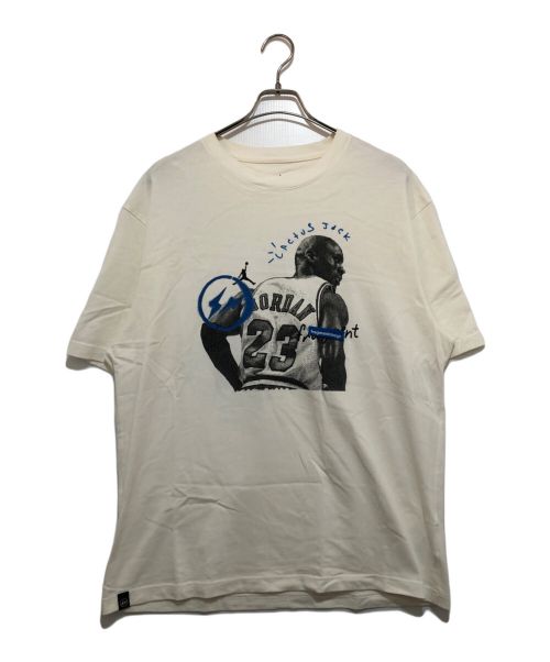 JORDAN（ジョーダン）JORDAN (ジョーダン) FRAGMENT DESIGN (フラグメントデザイン) トリプルコラボプリントTシャツ ホワイト サイズ:Lの古着・服飾アイテム