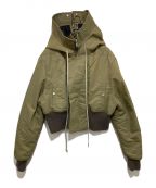 RICK OWENSリックオウエンス）の古着「CROPPED ALICE PARKA JACKET」｜グリーン