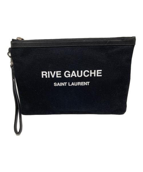 Saint Laurent Paris（サンローランパリ）Saint Laurent Paris (サンローランパリ) RIVE GAUCHE クラッチバッグ ブラックの古着・服飾アイテム