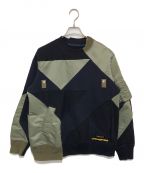 sacai×hank willis thomasサカイ×ハンク・ウィリス・トーマス）の古着「Patchework Sweat Shirts」｜ネイビー