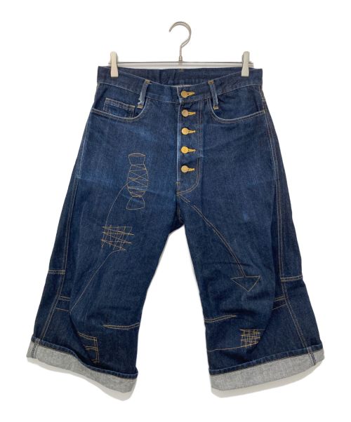 NEMETH（ネメス）NEMETH (ネメス) Denim Pants トラウザーズ 立体裁断 ステッチ インディゴ サイズ:SSの古着・服飾アイテム