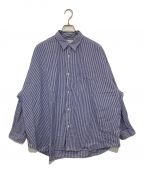 Graphpaperグラフペーパー）の古着「BROAD L/S OVERSIZED REGULAR COLLAR SHIRT」｜ブルー