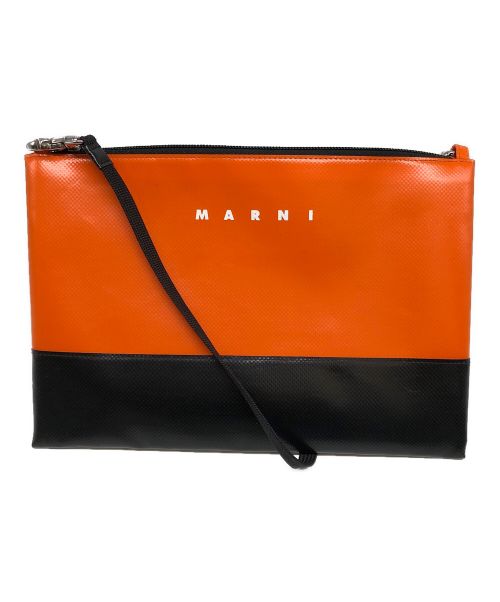 MARNI（マルニ）MARNI (マルニ) ロゴプリントショルダーバッグ オレンジの古着・服飾アイテム