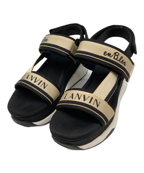 LANVIN en Bleu（ランバンオンブルー）LANVIN en Bleu (ランバンオンブルー) ベルクロサンダル ブラック サイズ:M（23.0~23.5cm相当)の古着・服飾アイテム