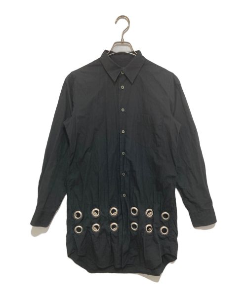 BLACK COMME des GARCONS（ブラック コムデギャルソン）BLACK COMME des GARCONS (ブラック コムデギャルソン) ハトメデザインシャツ ブラック サイズ:Sの古着・服飾アイテム