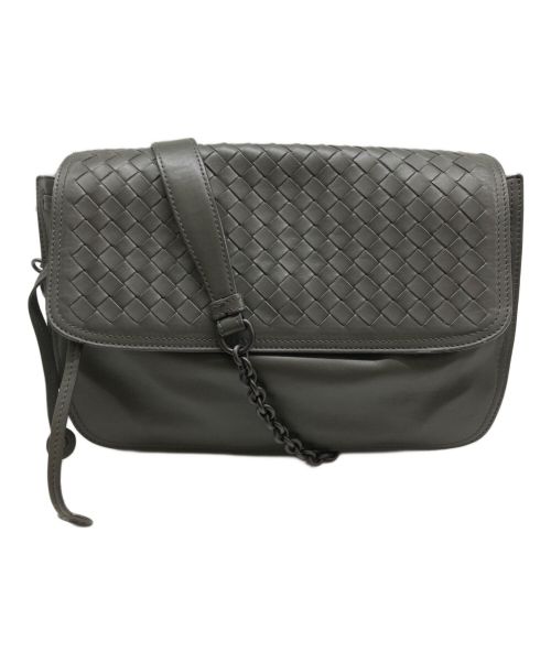 BOTTEGA VENETA（ボッテガベネタ）BOTTEGA VENETA (ボッテガベネタ) イントレチャートチェーンショルダーバッグ グレーの古着・服飾アイテム