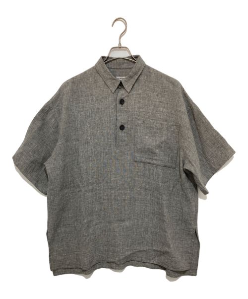 POSTELEGANT（ポステレガント）POSTELEGANT (ポステレガント) LINEN WOOL REVER POLO グレー サイズ:Mの古着・服飾アイテム