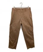 AURALEEオーラリー）の古着「WASHED FINX BUGGY SATIN WIDE PANTS」｜ブラウン