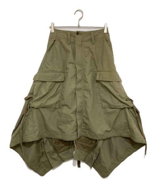 beautiful people（ビューティフルピープル）beautiful people (ビューティフルピープル) double-end military cloth cargo skirt カーキ サイズ:36の古着・服飾アイテム