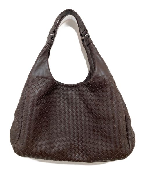 BOTTEGA VENETA（ボッテガベネタ）BOTTEGA VENETA (ボッテガベネタ) イントレチャートハンドバッグ ブラウンの古着・服飾アイテム