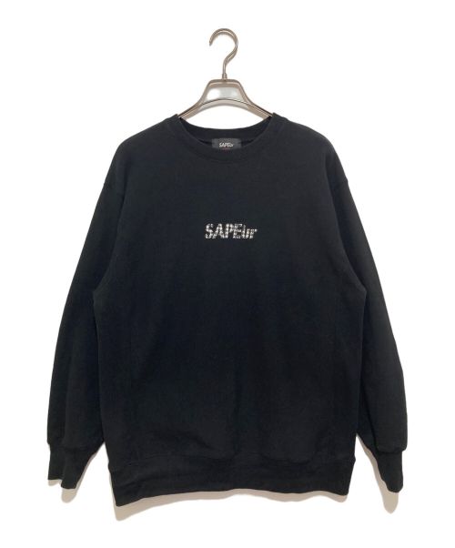 SAPEur（サプール）SAPEur (サプール) HOUNDS TOOTH HEAD ロッドマンCREWSWEAT ブラック サイズ:Lの古着・服飾アイテム