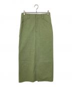 AURALEEオーラリー）の古着「WASHED HARD TWIST CANVAS SKIRT」｜グリーン