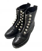 3.1 phillip limスリーワンフィリップリム）の古着「Hayett Pearl Stud Combat Boots」｜ブラック