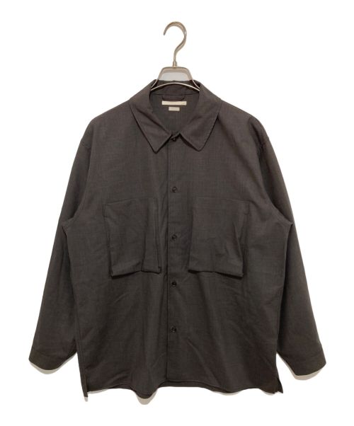 BLURHMS（ブラームス）blurhms (ブラームス) WOOL VOILE GUSSET PKT SHIRT グレー サイズ:3の古着・服飾アイテム