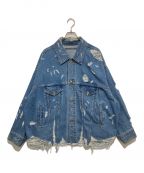 doubletダブレット）の古着「DESTROYED DENIM JACKET」｜インディゴ