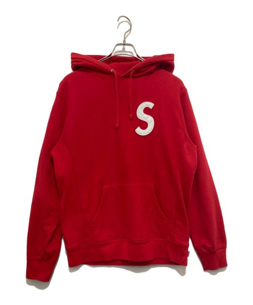 SUPREME（シュプリーム）Supreme (シュプリーム) S logo split hooded レッド サイズ:Mの古着・服飾アイテム