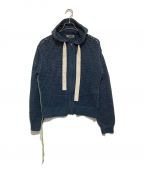 NKNITンニット）の古着「mesh knit zip hoodie」｜グリーン