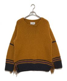 Maison Margiela（メゾンマルジェラ）の古着「レプリカフリンジニットセーター」｜オレンジ