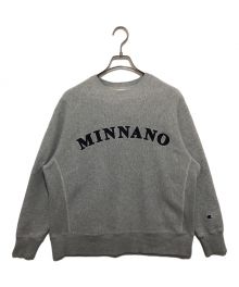 Champion×BEAMS×MIN-NANO（チャンピオン×ビームス×ミンナノ）の古着「別注 Arch Logo Crewneck Sweat」｜グレー