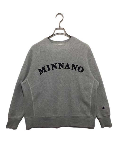 Champion（チャンピオン）Champion (チャンピオン) BEAMS (ビームス) MIN-NANO (ミンナノ) 別注 Arch Logo Crewneck Sweat グレー サイズ:Sの古着・服飾アイテム