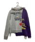 DSQUARED2（ディースクエアード）の古着「ASYMMETRIC TWOTONE HOODIE」｜グレー