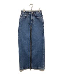 JOHN LAWRENCE SULLIVAN（ジョン ローレンス サリバン）の古着「WASHED DENIM ZIPPED LONG SKIRT」｜インディゴ