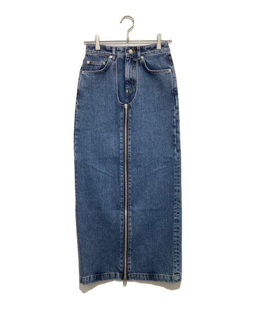 JOHN LAWRENCE SULLIVAN（ジョン ローレンス サリバン）JOHN LAWRENCE SULLIVAN (ジョン ローレンス サリバン) WASHED DENIM ZIPPED LONG SKIRT インディゴ サイズ:XSの古着・服飾アイテム