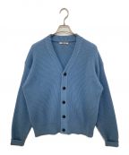 AURALEEオーラリー）の古着「FRENCH MERINO RIB KNIT CARDIGAN」｜ブルー