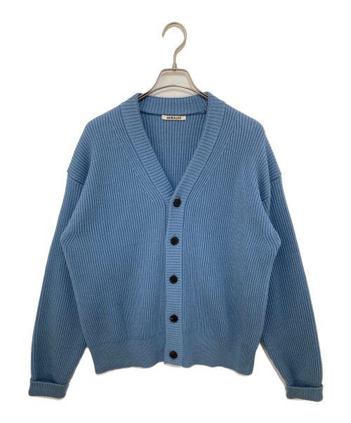 AURALEE（オーラリー）AURALEE (オーラリー) FRENCH MERINO RIB KNIT CARDIGAN ブルー サイズ:4の古着・服飾アイテム