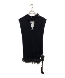 Maison Margiela（メゾンマルジェラ）の古着「GAUGE 5 JERSEY KNIT VEST」｜ネイビー