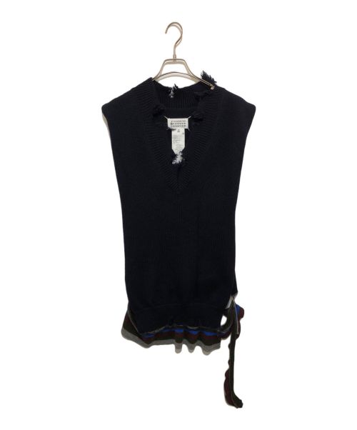 Maison Margiela（メゾンマルジェラ）Maison Margiela (メゾンマルジェラ) GAUGE 5 JERSEY KNIT VEST ネイビー サイズ:Sの古着・服飾アイテム