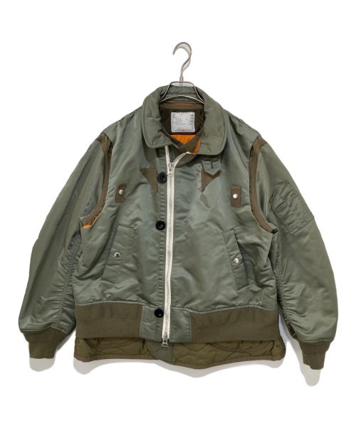 sacai（サカイ）sacai (サカイ) Nylon Twill Mix Blouson カーキ サイズ:2の古着・服飾アイテム