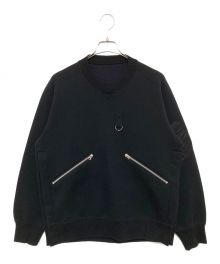 sacai（サカイ）の古着「PONGE SWEAT PULLOVER」｜ブラック