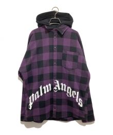 Palm Angels（パーム エンジェルス）の古着「フーデッドチェックシャツ」｜パープル