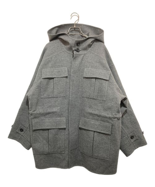 POSTELEGANT（ポステレガント）POSTELEGANT (ポステレガント) WOOL SILK REVER UTILITY COAT グレー サイズ:Mの古着・服飾アイテム