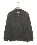 PALACEパレス）の古着「Crochet Zip Longsleeve Polo」｜ブラック