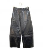 MM6 Maison Margielaエムエムシックス メゾンマルジェラ）の古着「Faux Leather Trousers Black」｜ブラック